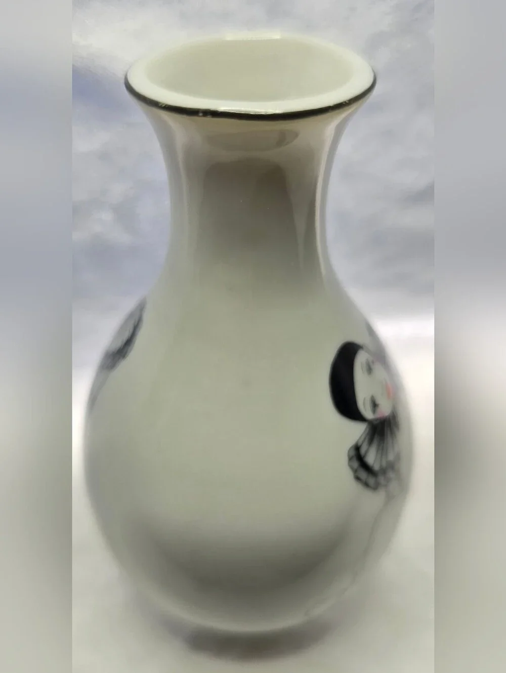 Sad Pierrot Clown Bud Vase